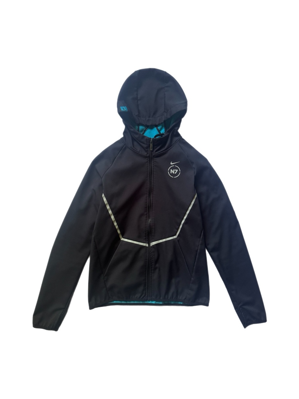 Nike Black N7 Hybrid Fleece Lined Reflective Trim Hooded Jacket